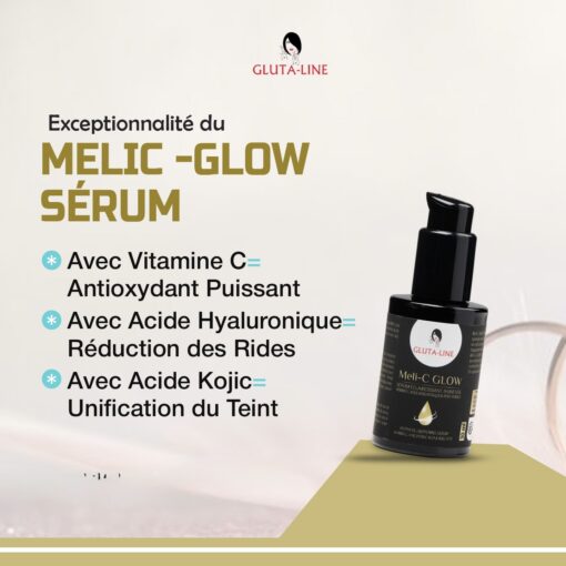 Méli-C GLOW sérum, éclaircissaant au glutathion, acide kojique et acide hyaluronique – Image 5
