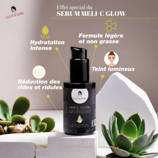 Méli-C GLOW sérum, éclaircissaant au glutathion, acide kojique et acide hyaluronique – Image 4