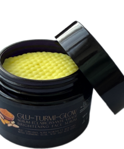 Glu-Turmi-Glow, Sérum éclaircissant au curcuma , acide kojique et aloé vera sur coton imbibés
